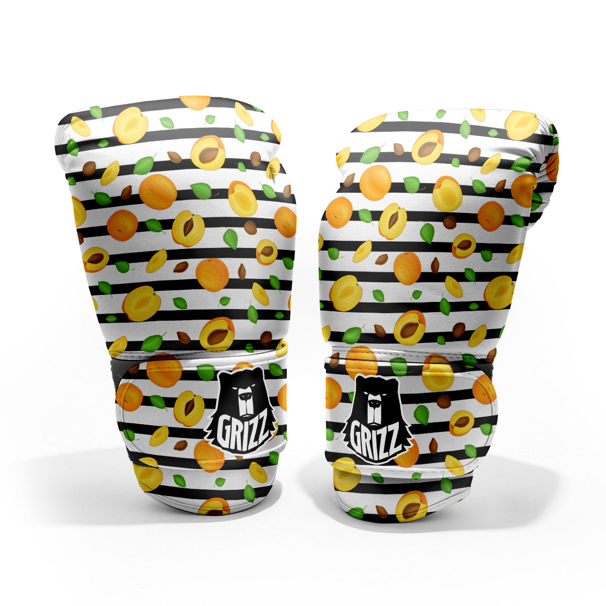 Striped Apricot Print Pattern Pro Boxing Glove