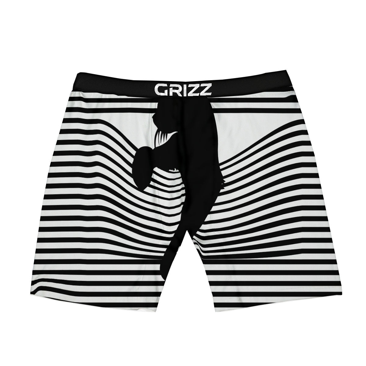 Striped Black Cat Print Boxer Briefs-grizzshop