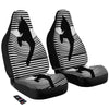 Striped Black Cat Print Car Seat Covers-grizzshop