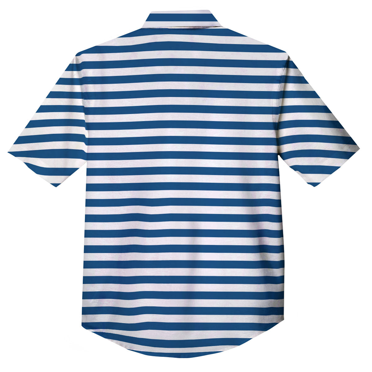 Striped Blue Print Pattern Button Up Shirt-grizzshop