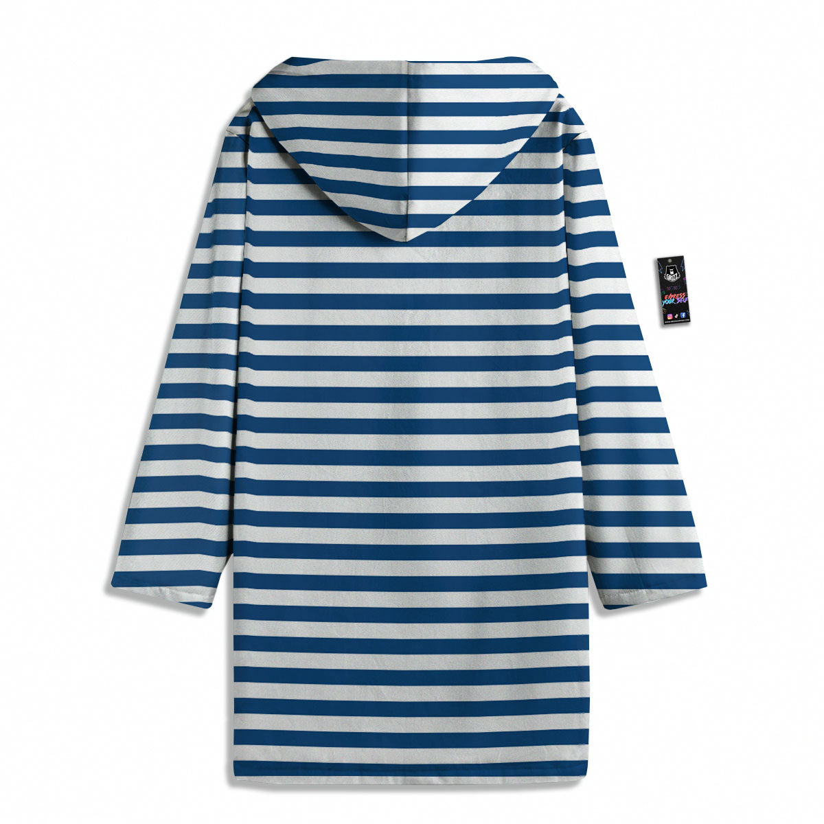 Striped Blue Print Pattern Men's Windbreaker Jacket-grizzshop