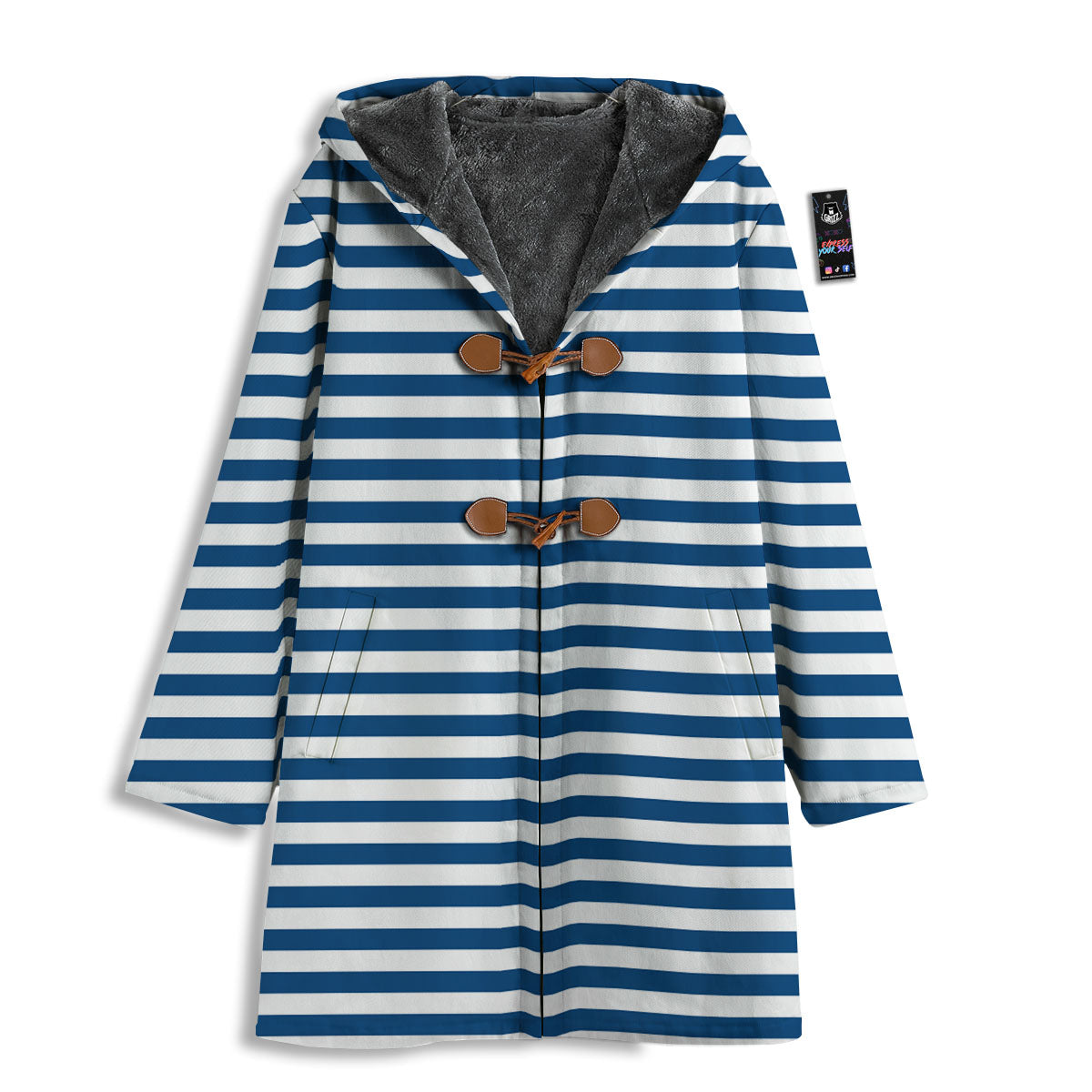 Striped Blue Print Pattern Men's Windbreaker Jacket-grizzshop