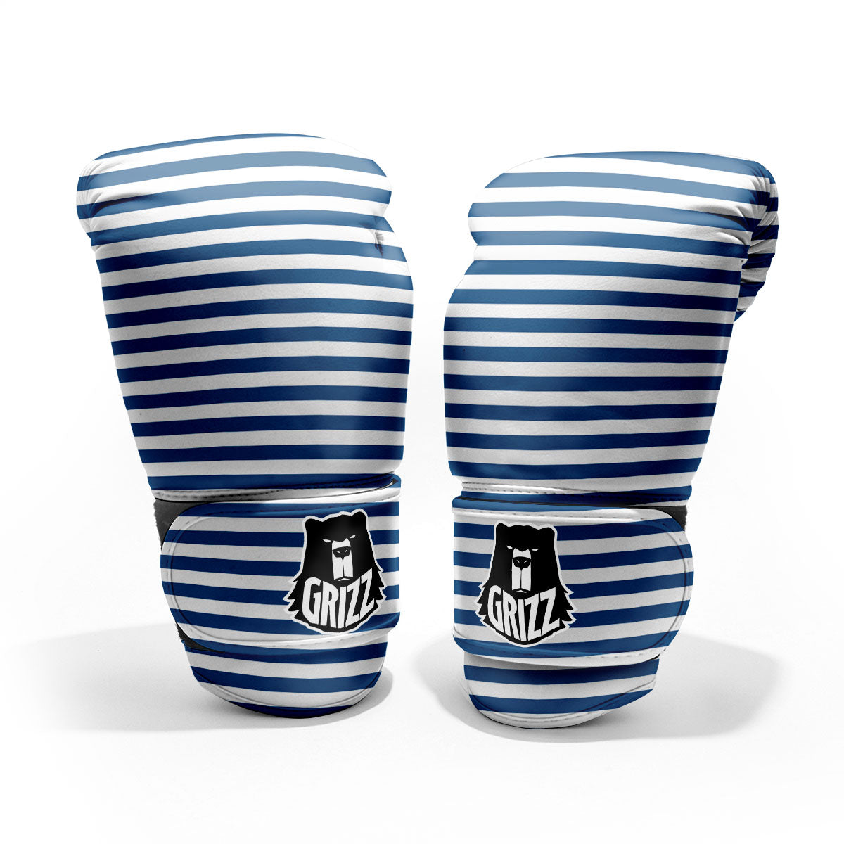 Striped Blue Print Pattern Pro Boxing Glove