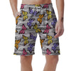 Striped Butterfly Print Men's Shorts-grizzshop