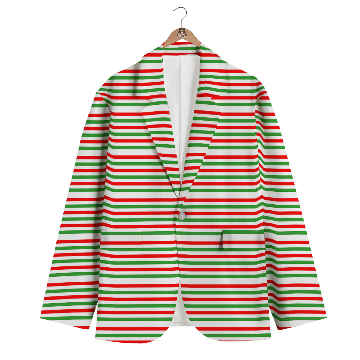 Striped Candy Cane Print Pattern Men's Blazer-grizzshop