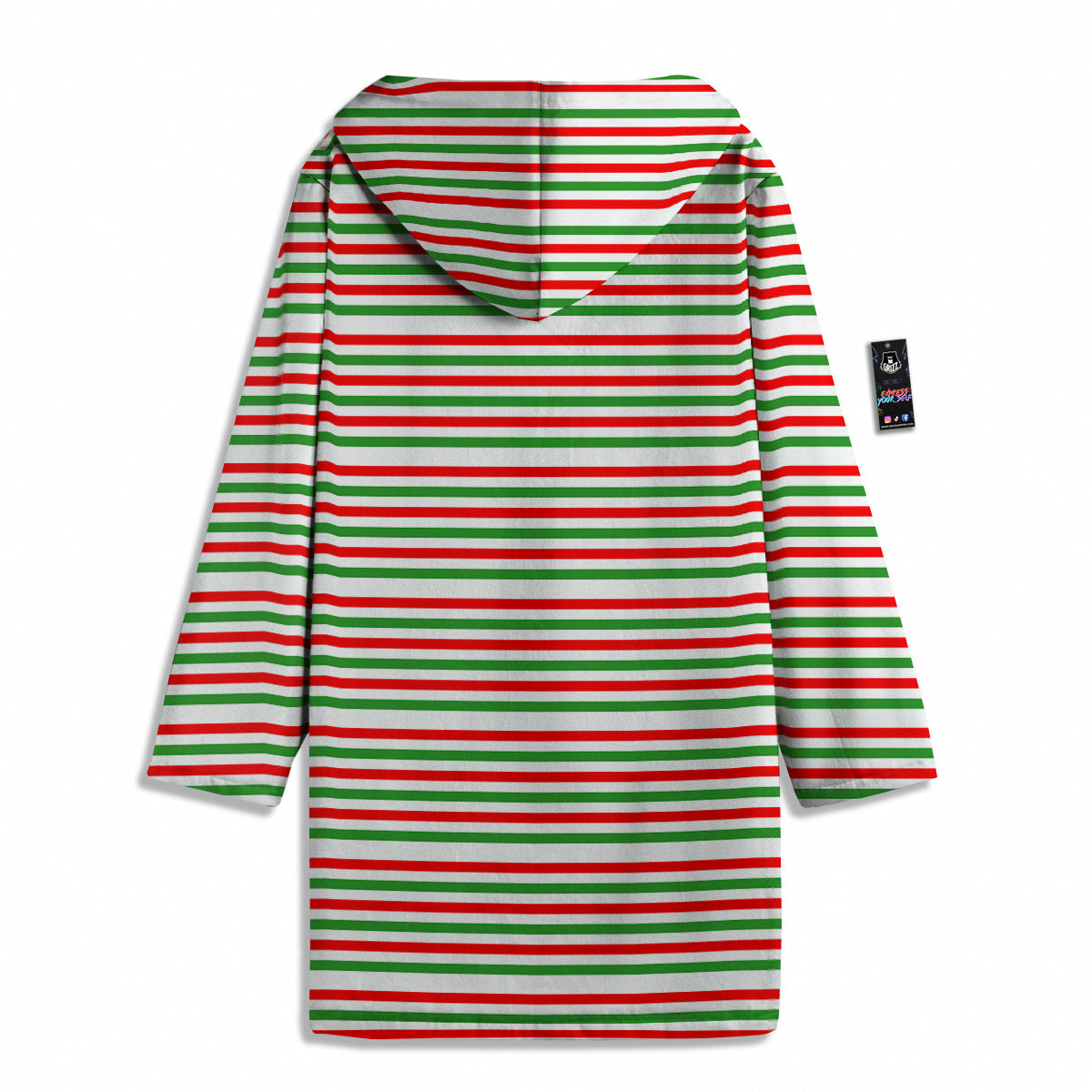 Striped Candy Cane Print Pattern Men's Windbreaker Jacket-grizzshop