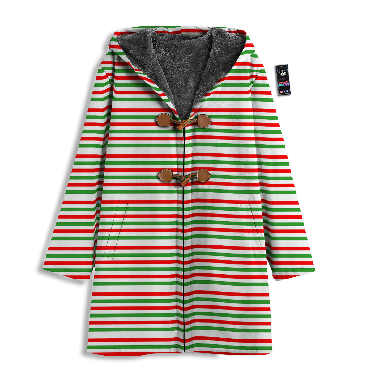 Striped Candy Cane Print Pattern Men's Windbreaker Jacket-grizzshop