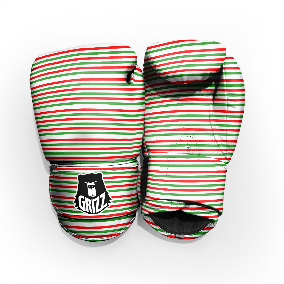Striped Candy Cane Print Pattern Pro Boxing Glove