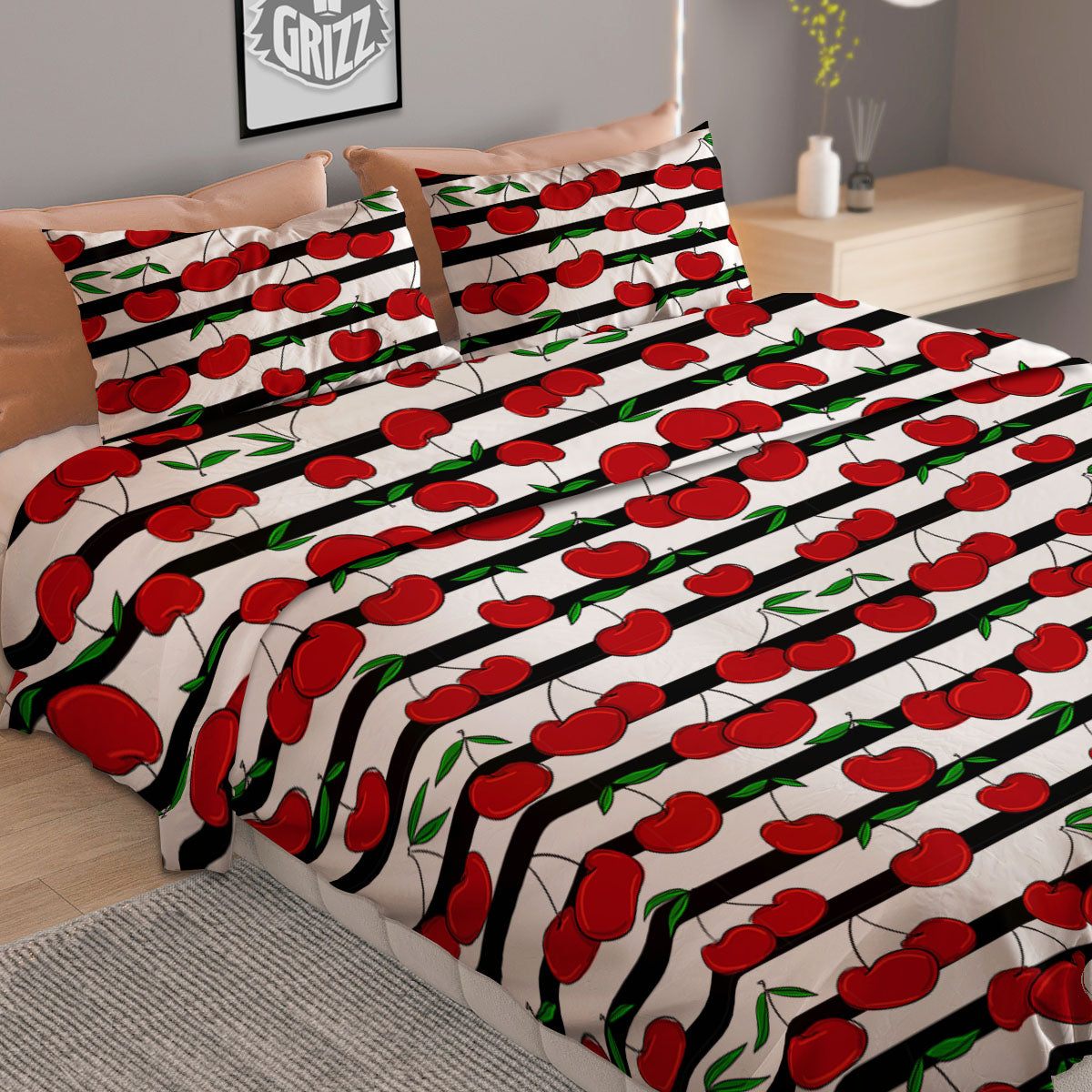 Snowflake Golden Print Duvet Cover Bedding Set