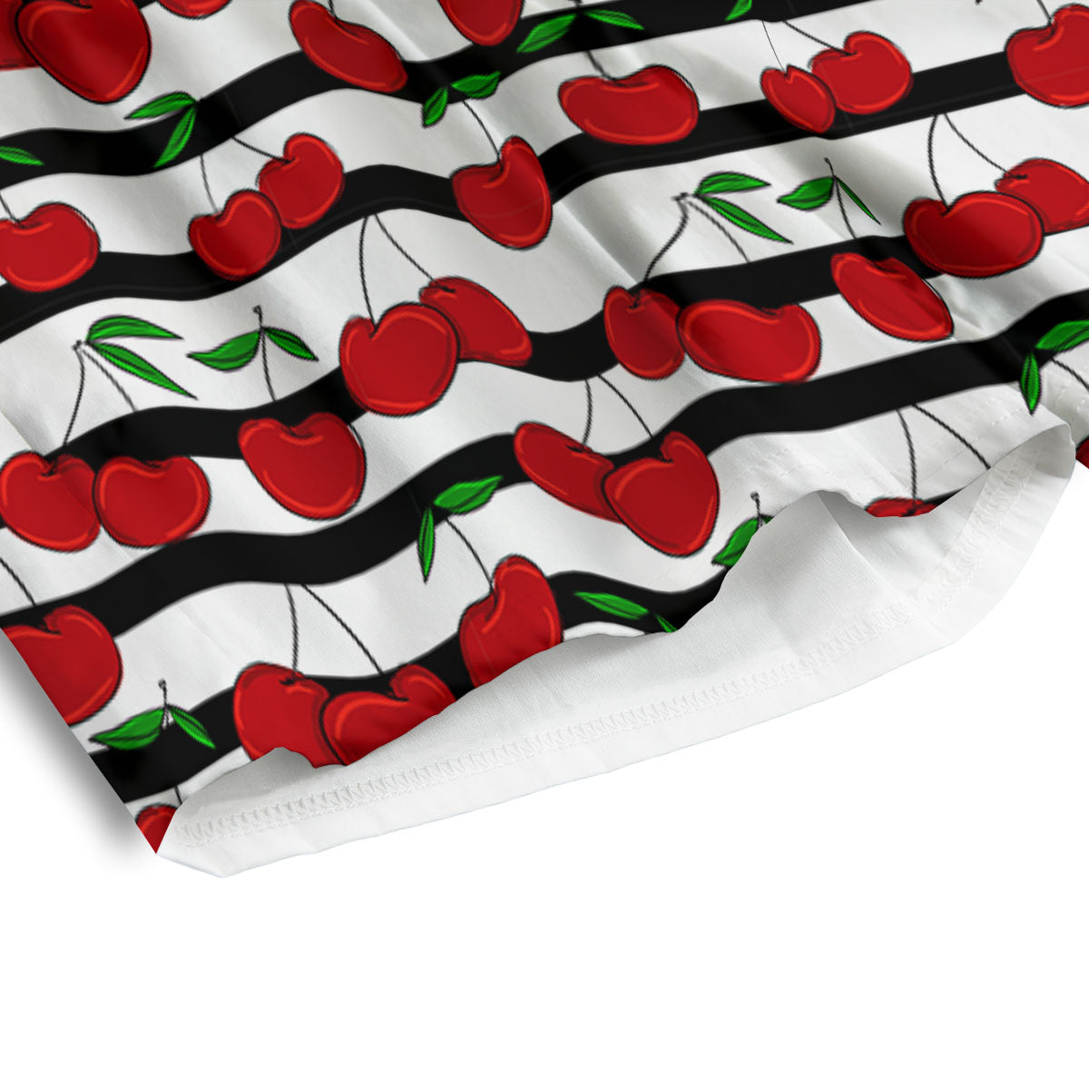 Striped Cherry Print Pattern Men's Athletic Shorts