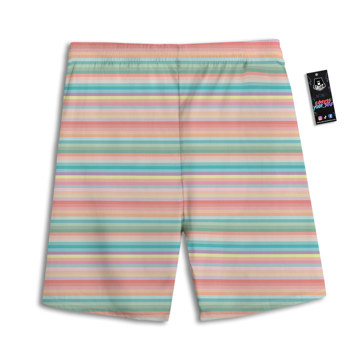 Striped Colorful Print Pattern Men's Athletic Shorts