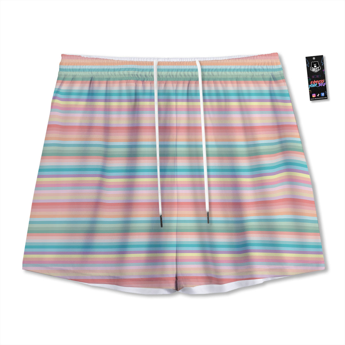 Snowman Cute Print Mesh Shorts