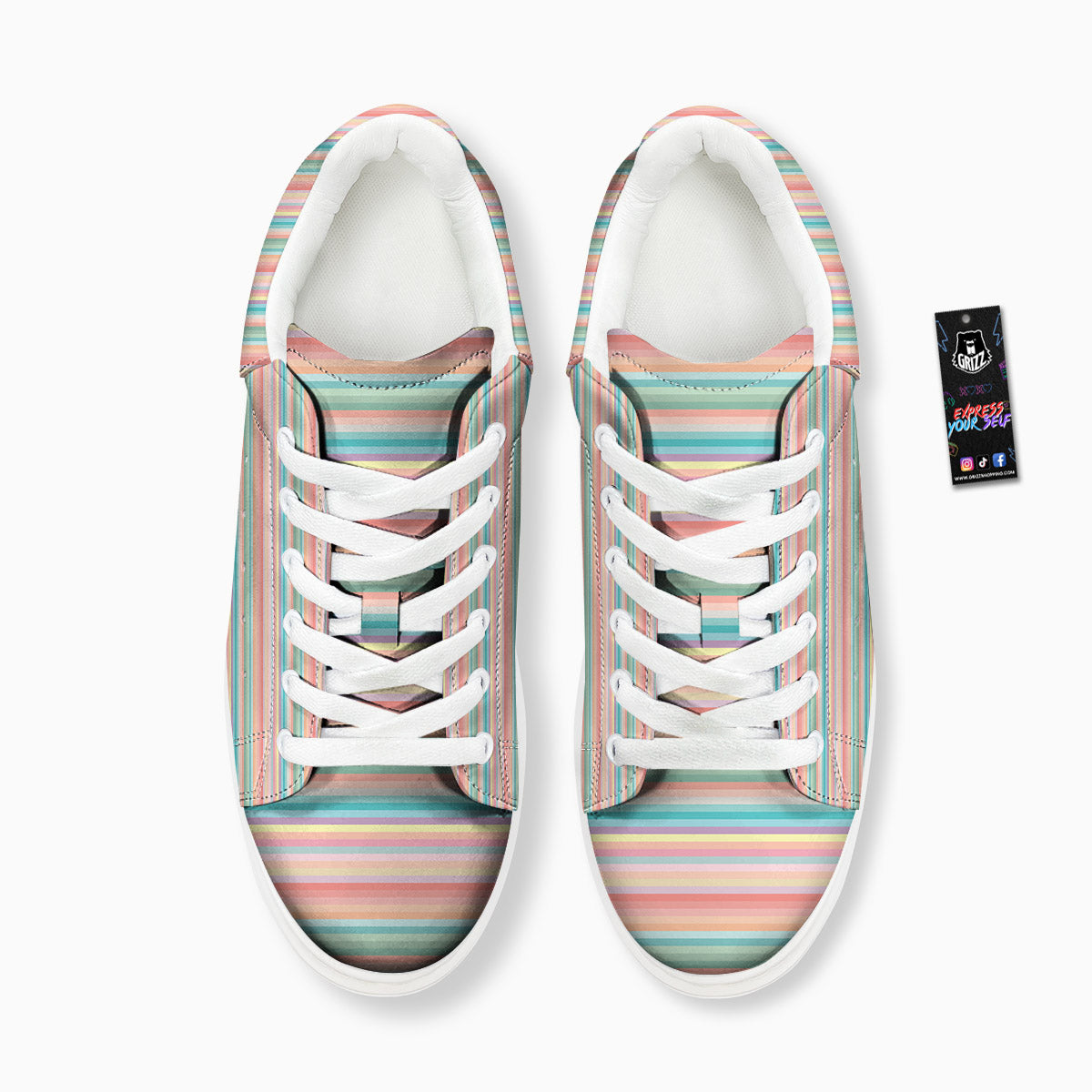 Striped Colorful Print Pattern Platform Shoes-grizzshop