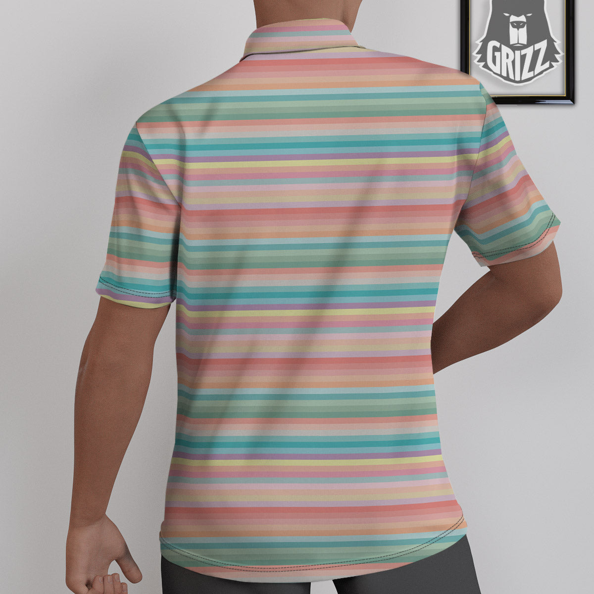 Striped Colorful Print Pattern Untucked Shirts-grizzshop