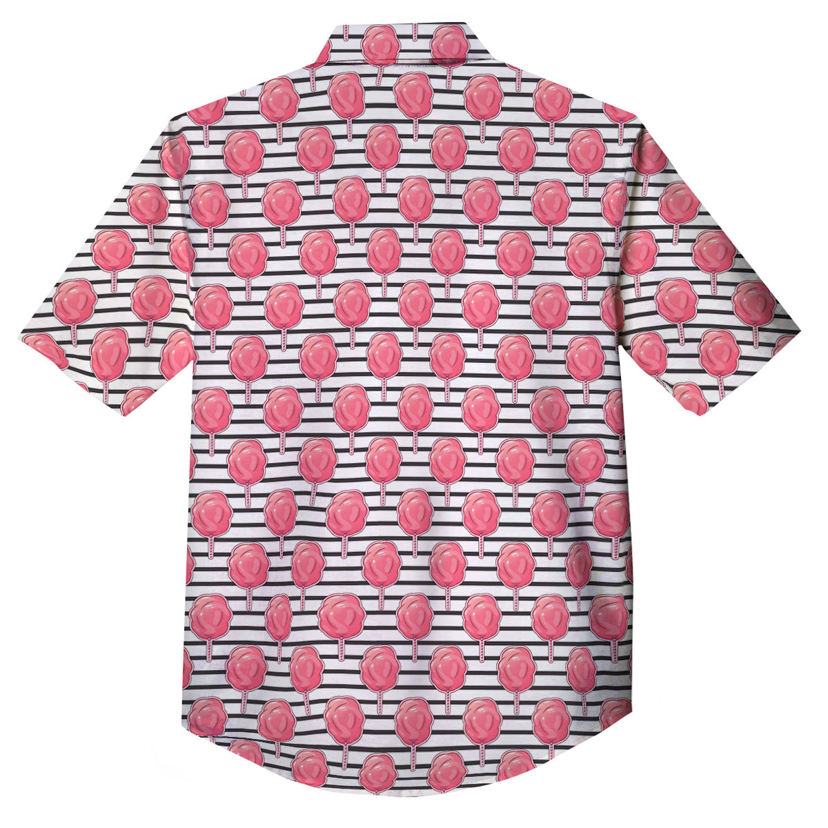 Striped Cotton Candy Print Pattern Button Up Shirt-grizzshop