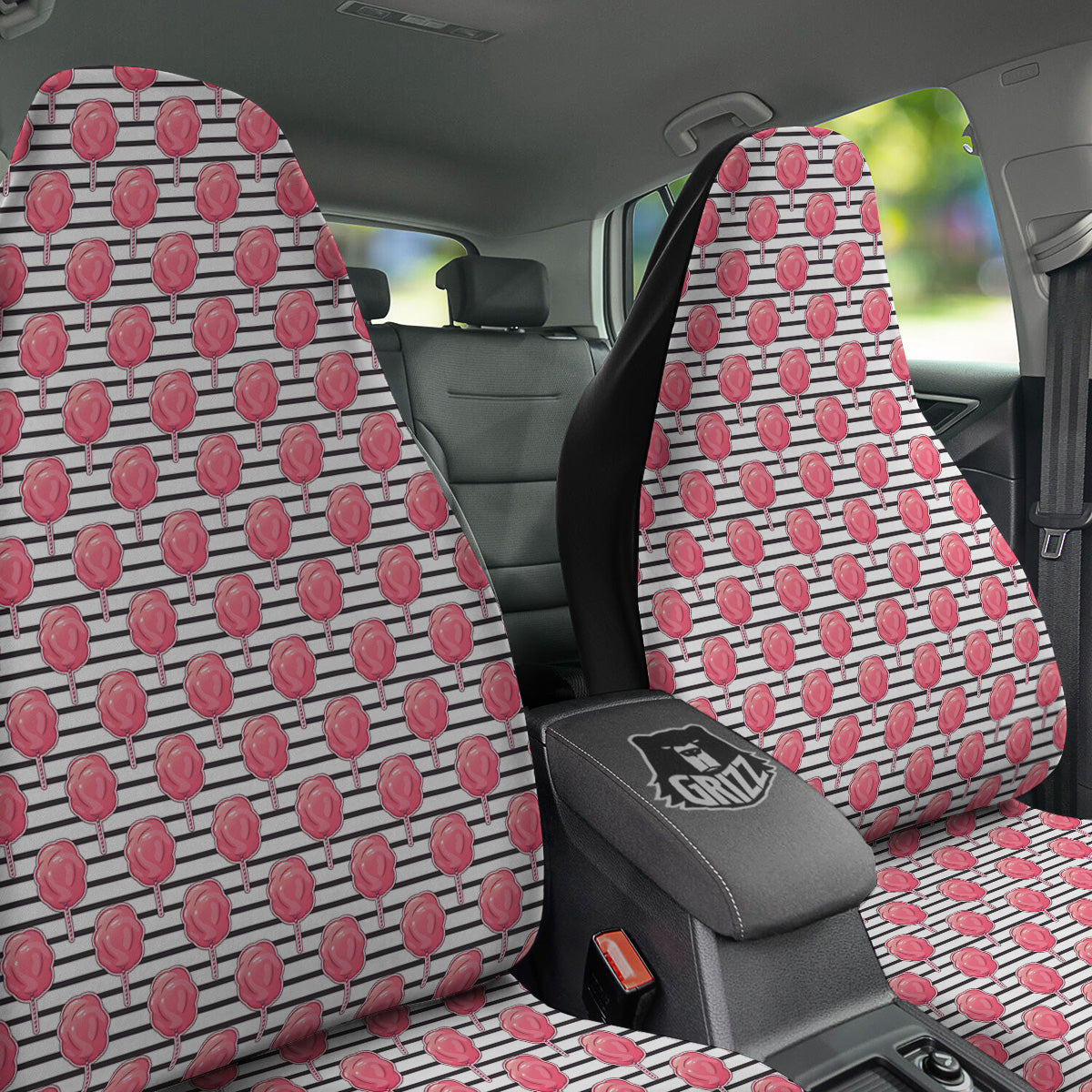Striped Cotton Candy Print Pattern Car Seat Covers-grizzshop