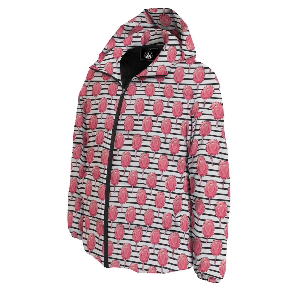 Striped Cotton Candy Print Pattern Down Jacket-grizzshop