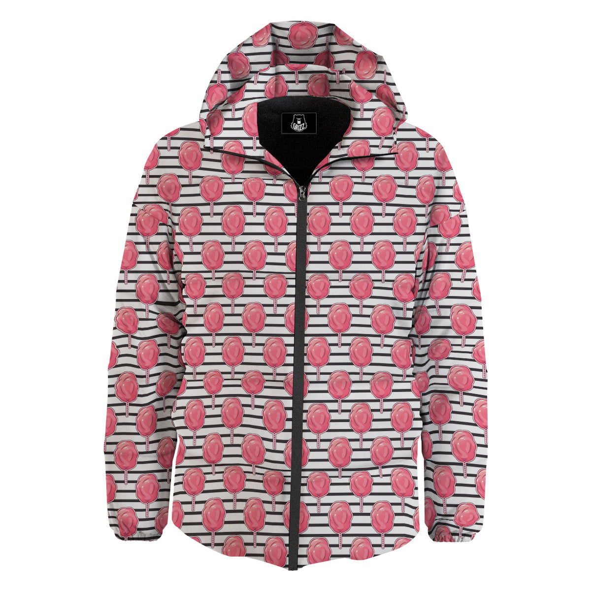 Striped Cotton Candy Print Pattern Down Jacket-grizzshop