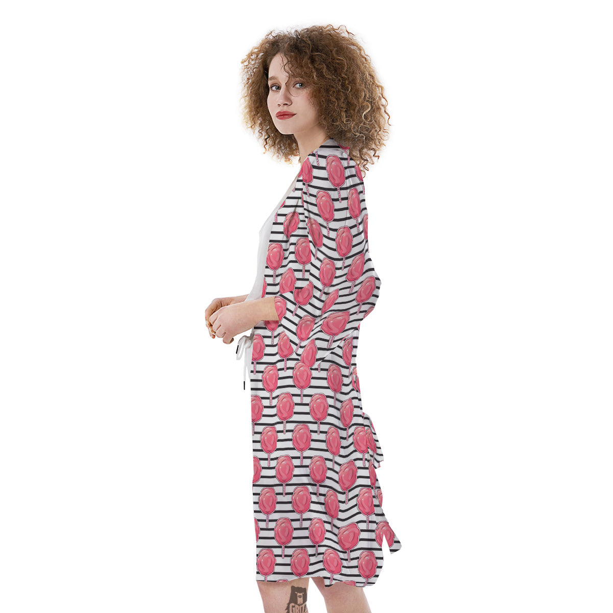 Striped Cotton Candy Print Pattern Kimono-grizzshop
