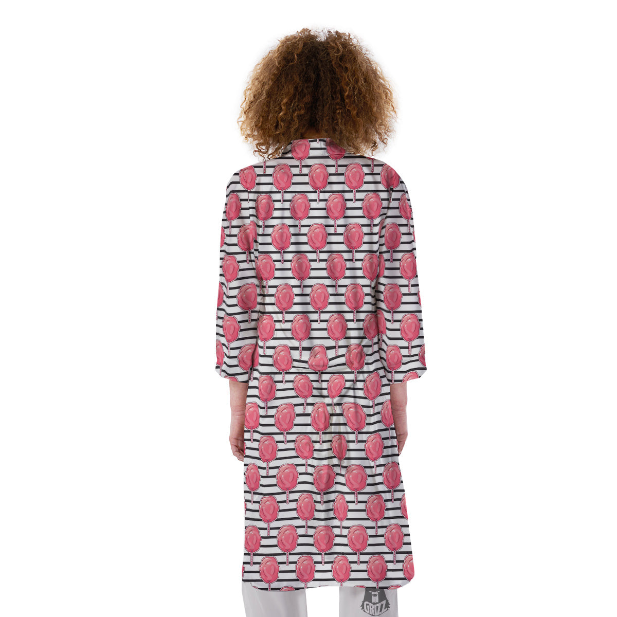 Striped Cotton Candy Print Pattern Kimono-grizzshop