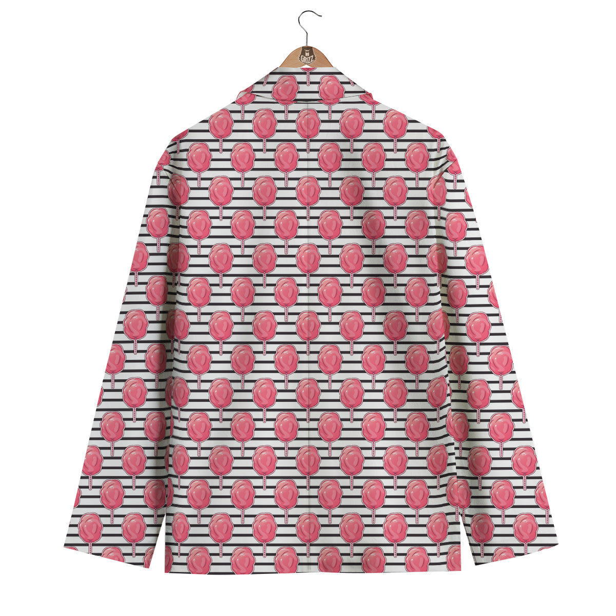 Striped Cotton Candy Print Pattern Men's Blazer-grizzshop