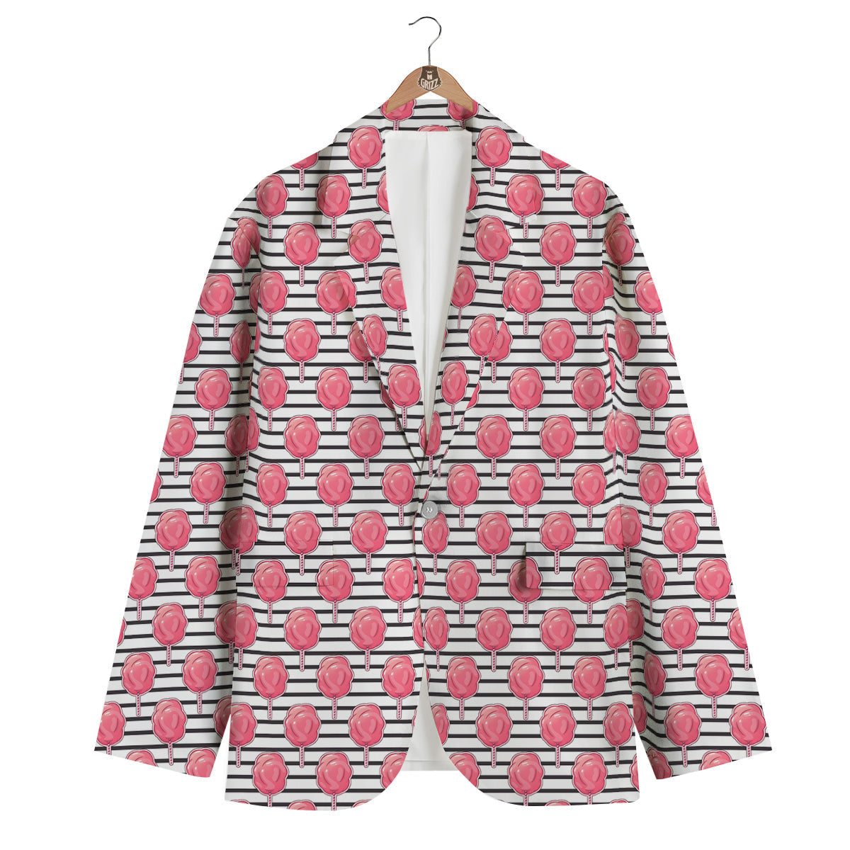 Striped Cotton Candy Print Pattern Men's Blazer-grizzshop