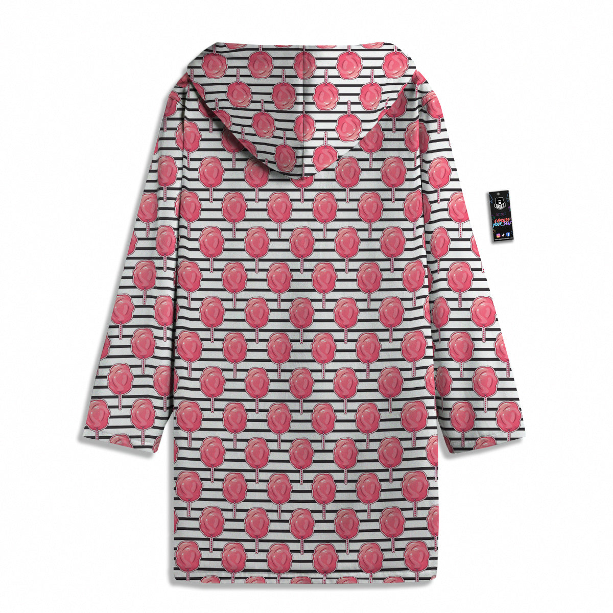 Striped Cotton Candy Print Pattern Men's Windbreaker Jacket-grizzshop