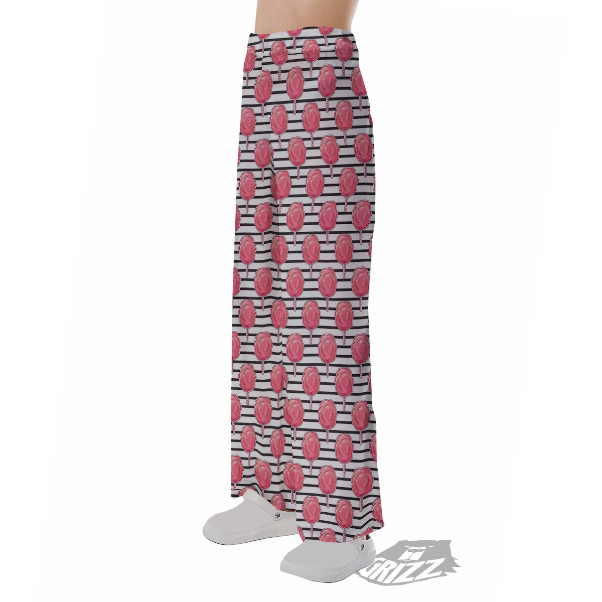 Striped Cotton Candy Print Pattern Pajama Pants-grizzshop