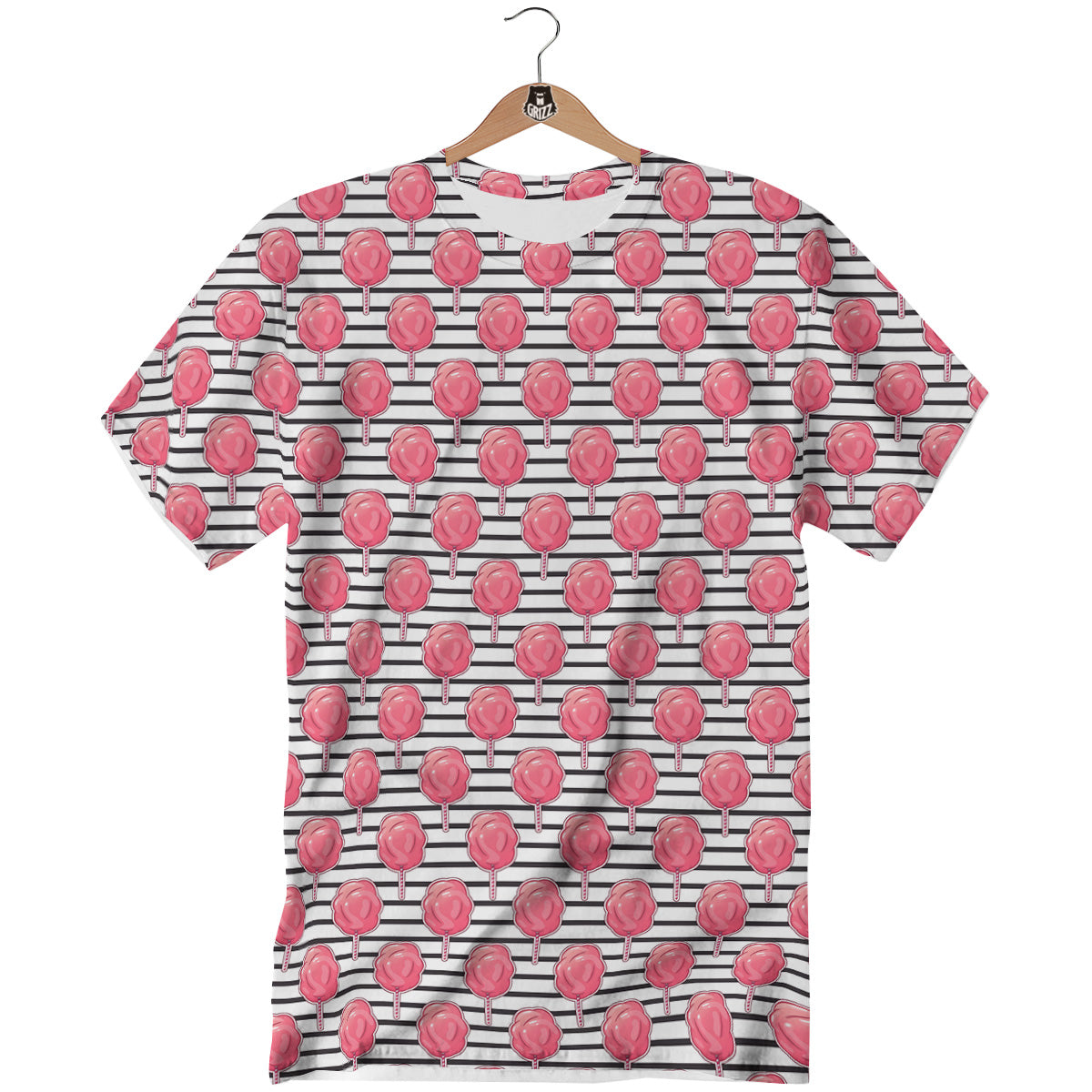 Striped Cotton Candy Print Pattern T-Shirt-grizzshop