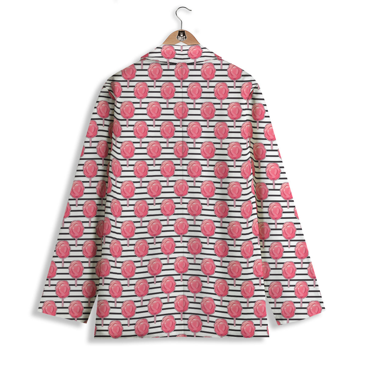 Striped Cotton Candy Print Pattern Women's Blazer-grizzshop