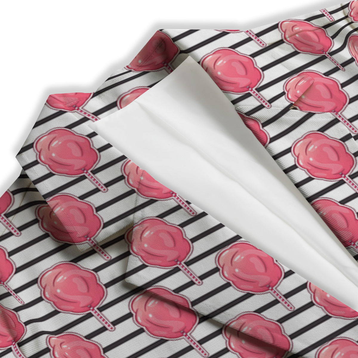Striped Cotton Candy Print Pattern Women's Blazer-grizzshop