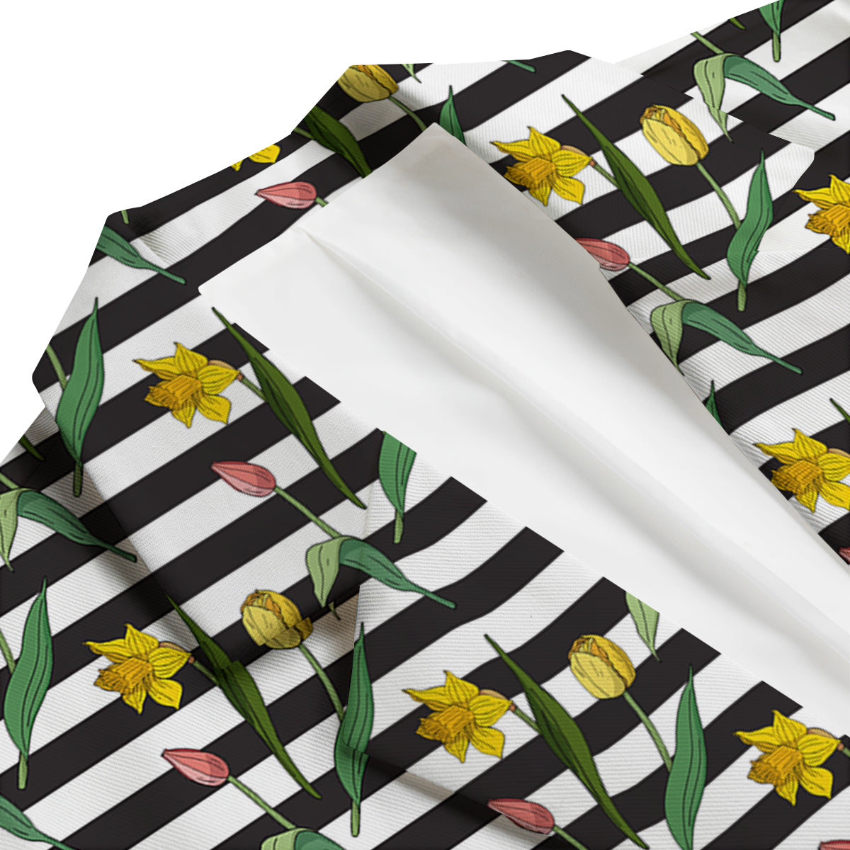 Striped Daffodil Yellow Print Pattern Men's Blazer-grizzshop