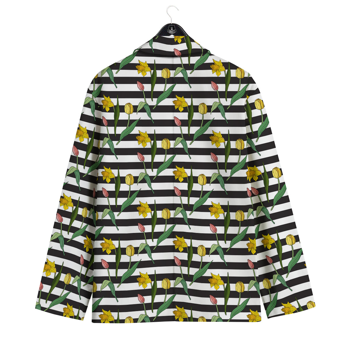 Striped Daffodil Yellow Print Pattern Men's Sport Coat-grizzshop