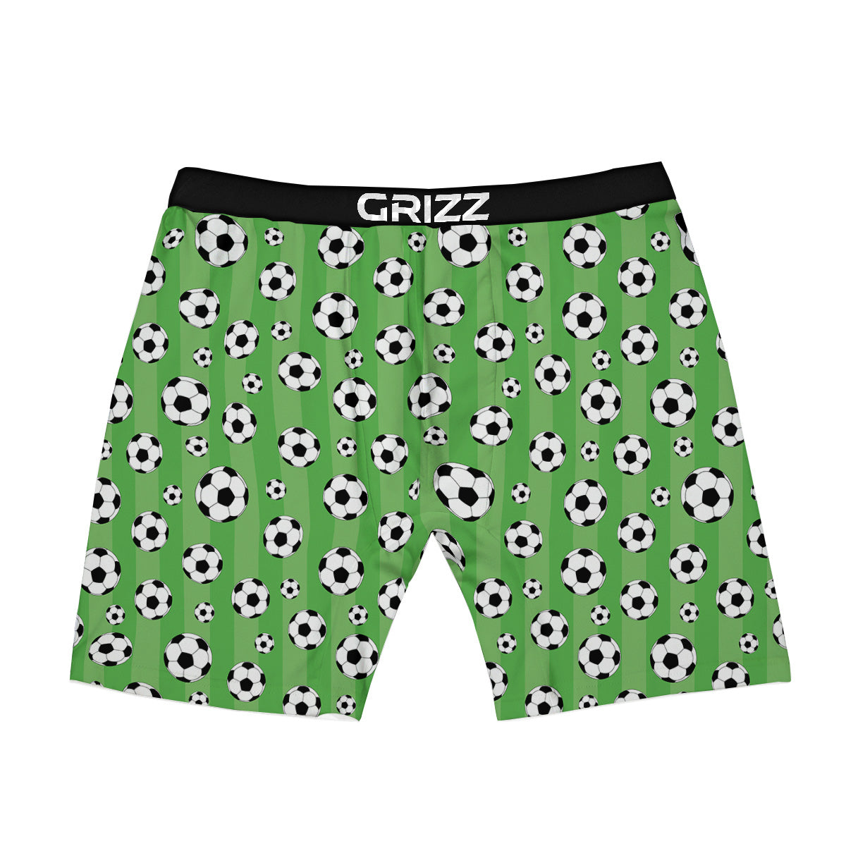Striped Green Football Print Pattern Boxer Briefs-grizzshop