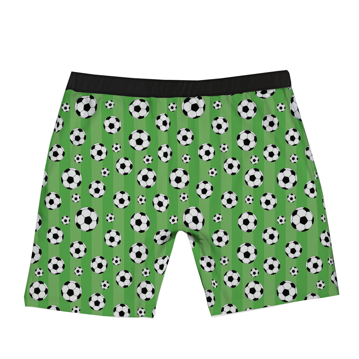 Striped Green Football Print Pattern Boxer Briefs-grizzshop