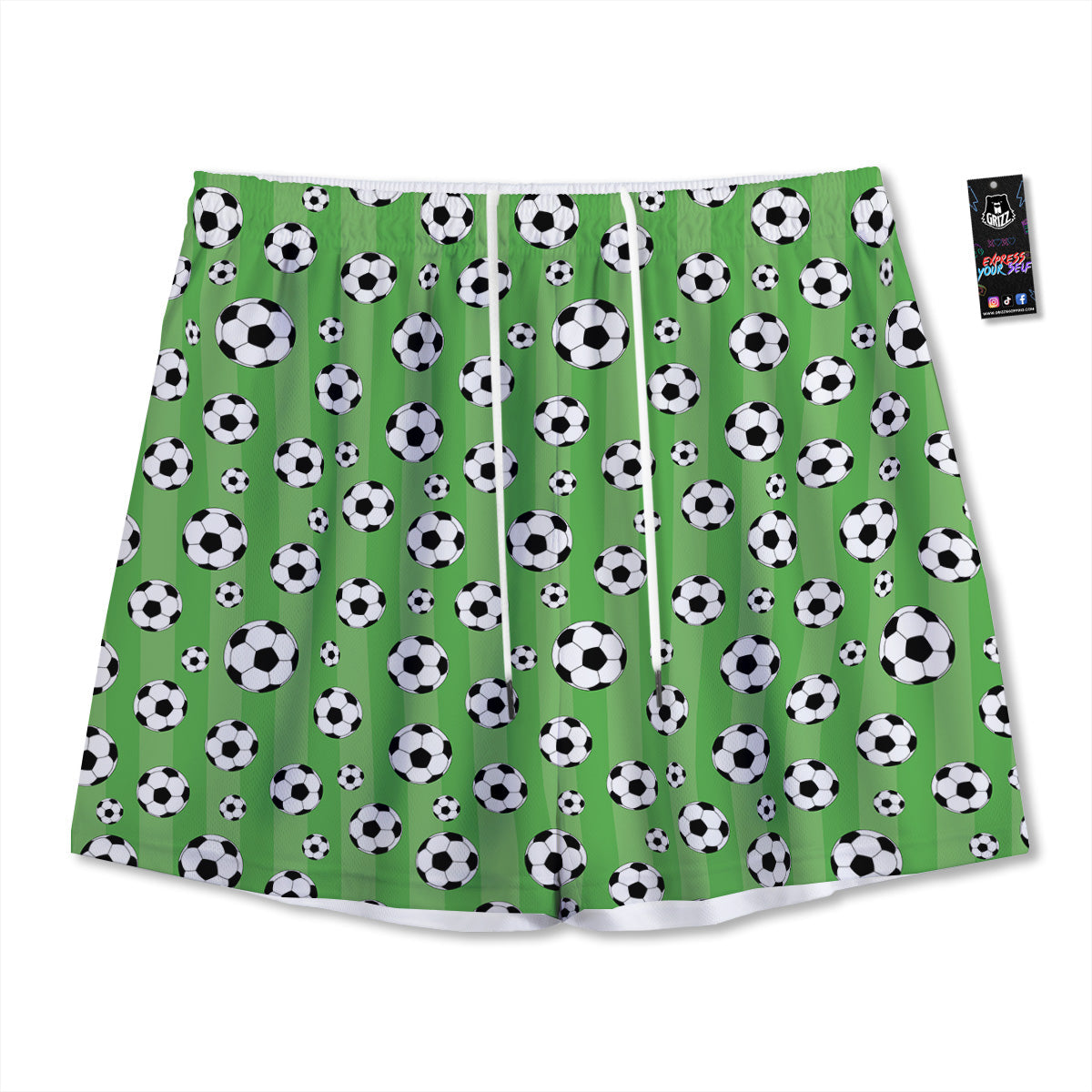 Tattersall Orange And Green Line Print Mesh Shorts