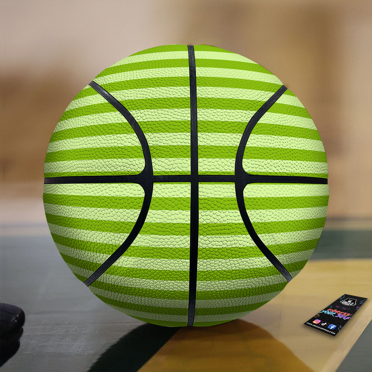 Striped Green Print Pattern Basketball-grizzshop