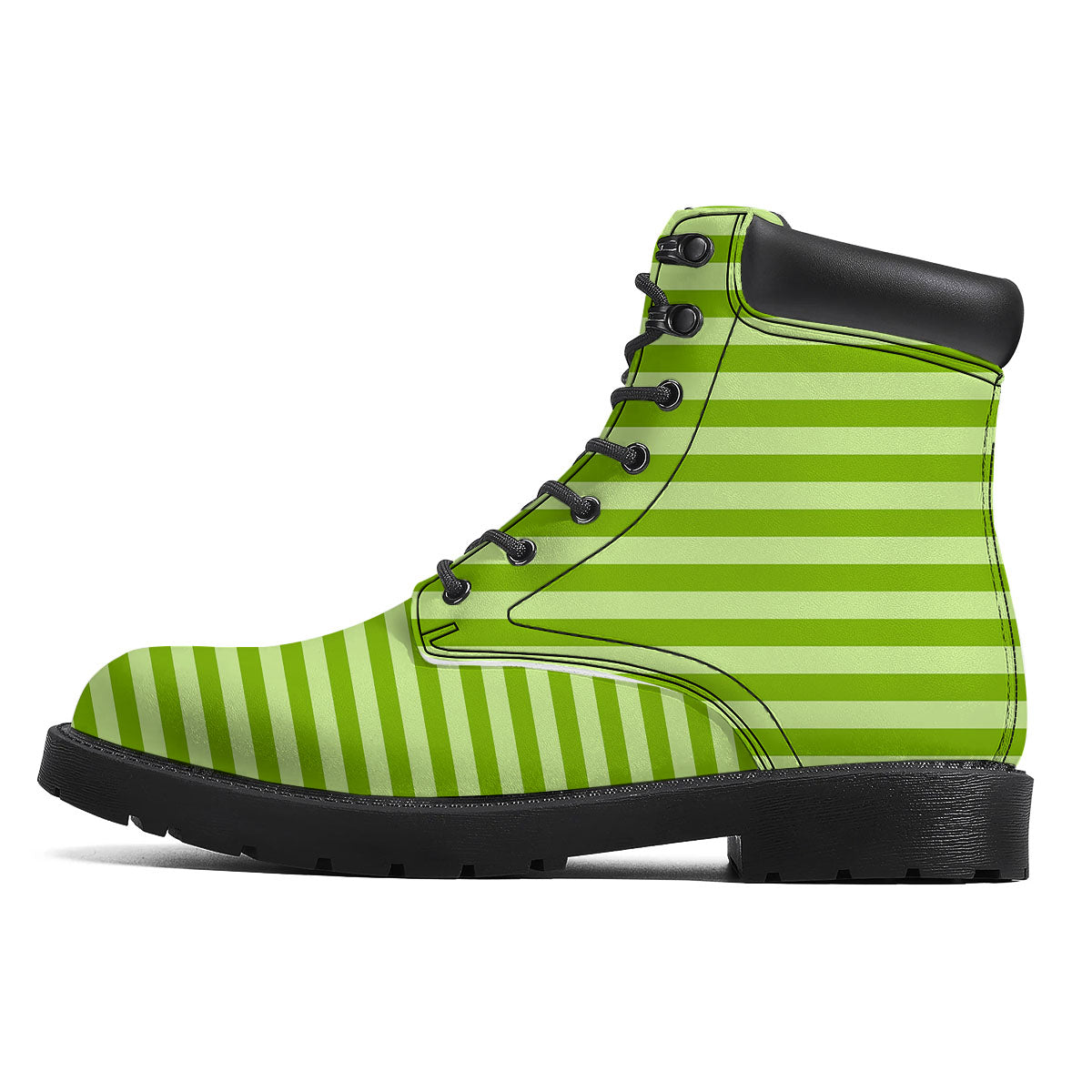 Striped Green Print Pattern Boots-grizzshop