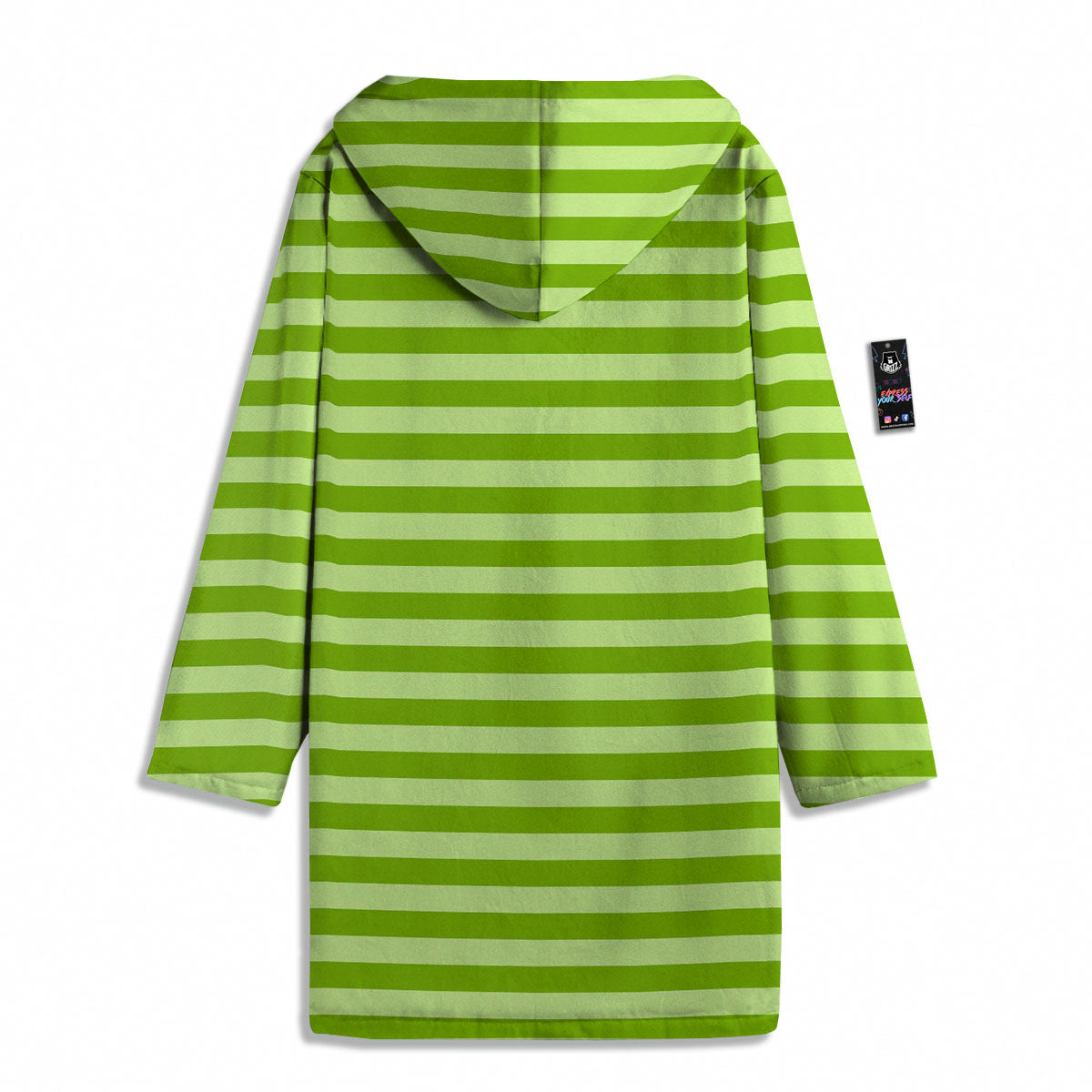 Striped Green Print Pattern Men's Windbreaker Jacket-grizzshop