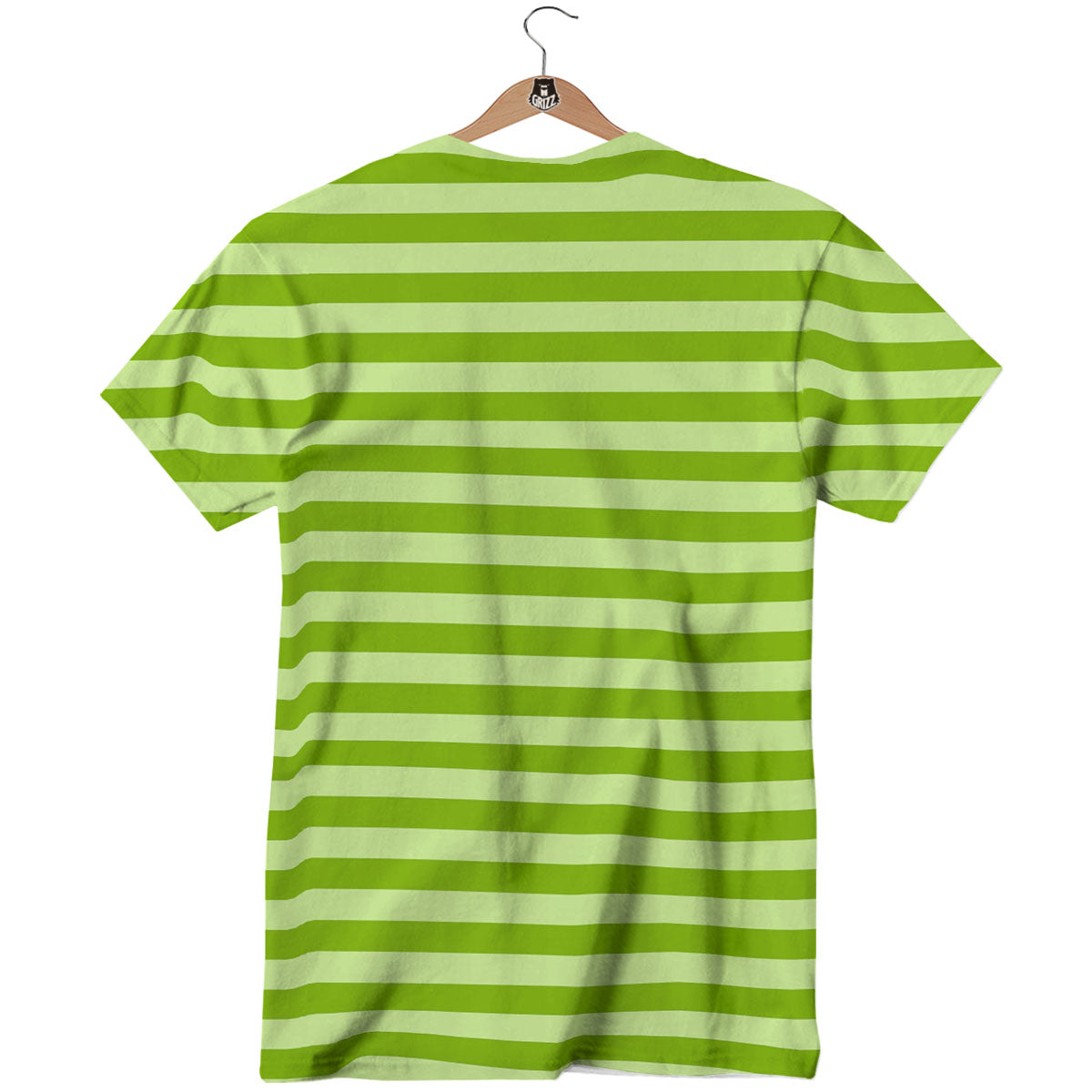 Striped Green Print Pattern T-Shirt-grizzshop