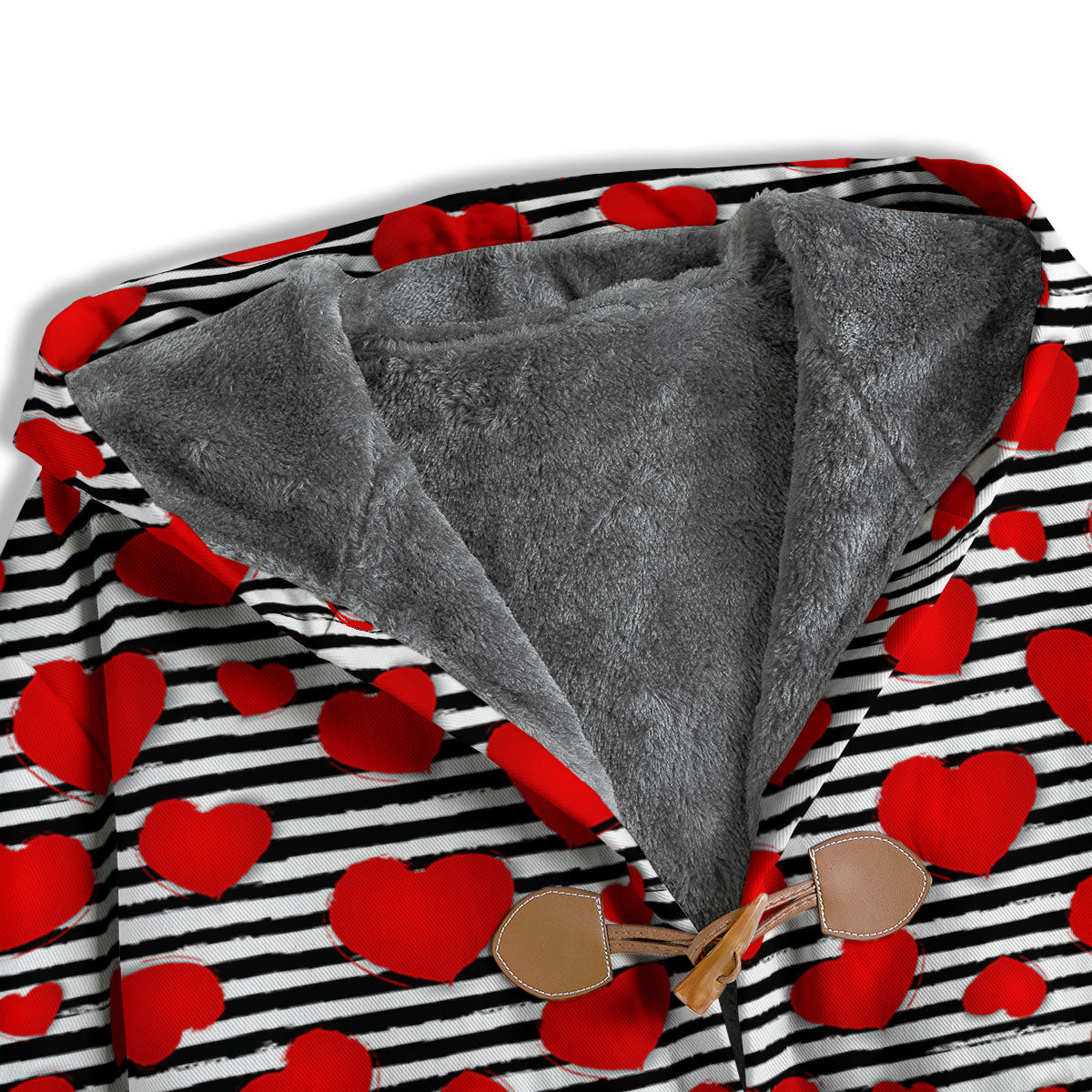Striped Heart White And Black Print Men's Windbreaker Jacket-grizzshop