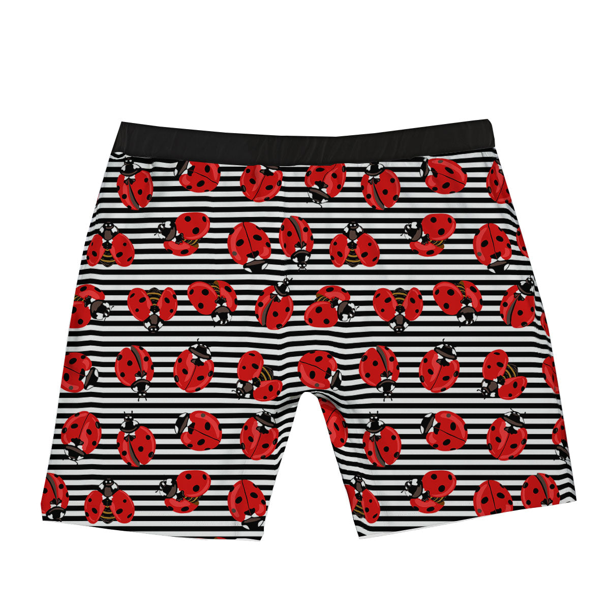 Striped Ladybug Print Pattern Boxer Briefs-grizzshop