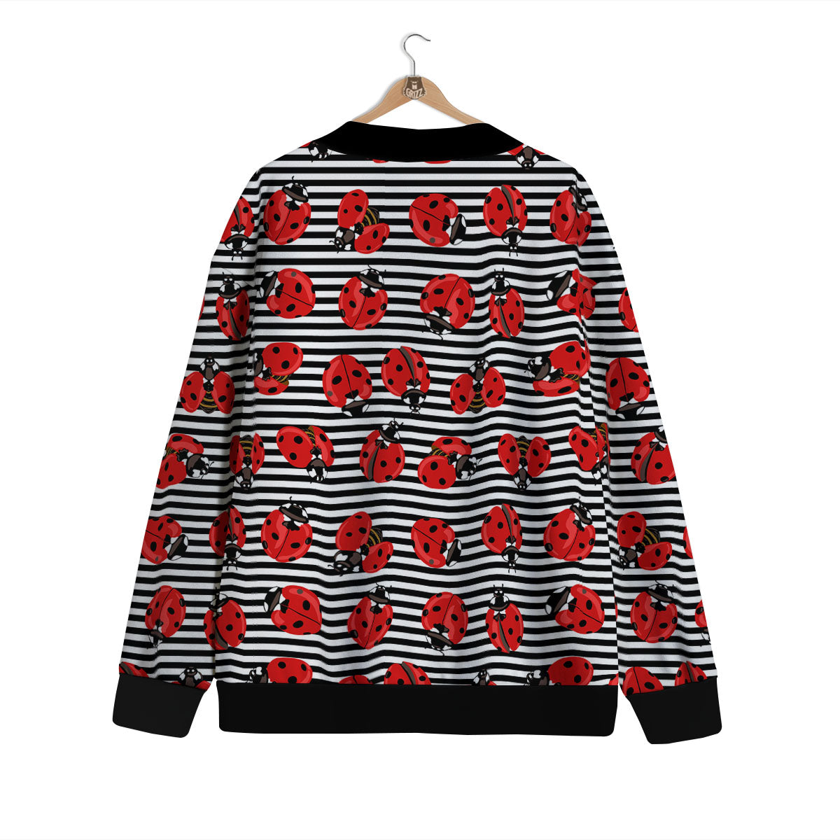 Striped Ladybug Print Pattern Cardigan-grizzshop