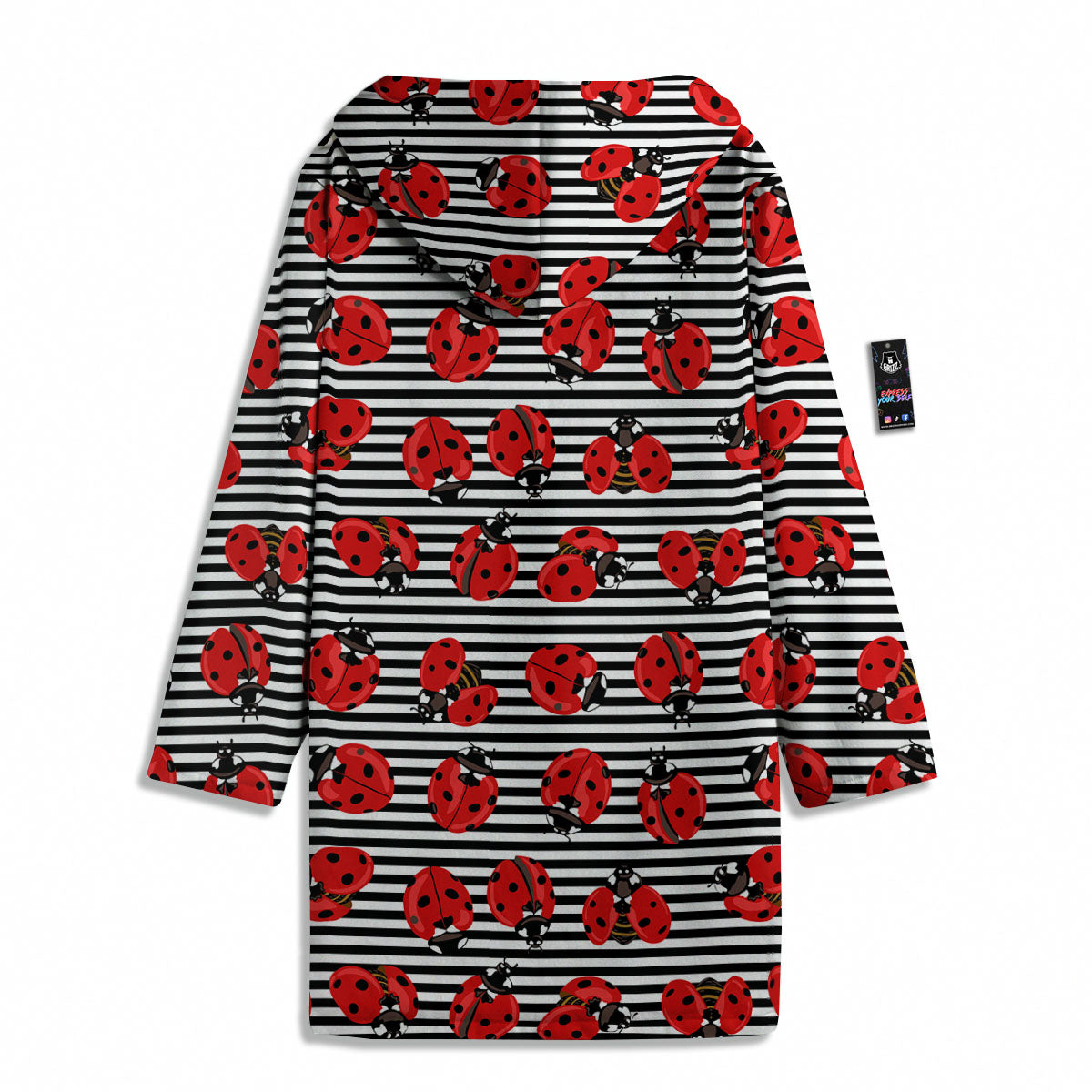 Striped Ladybug Print Pattern Men's Windbreaker Jacket-grizzshop