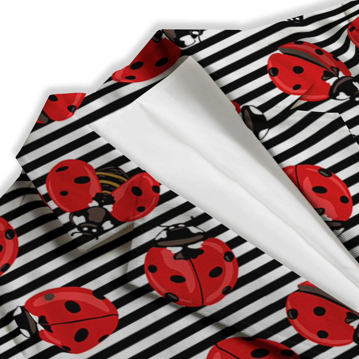 Striped Ladybug Print Pattern Women's Blazer-grizzshop