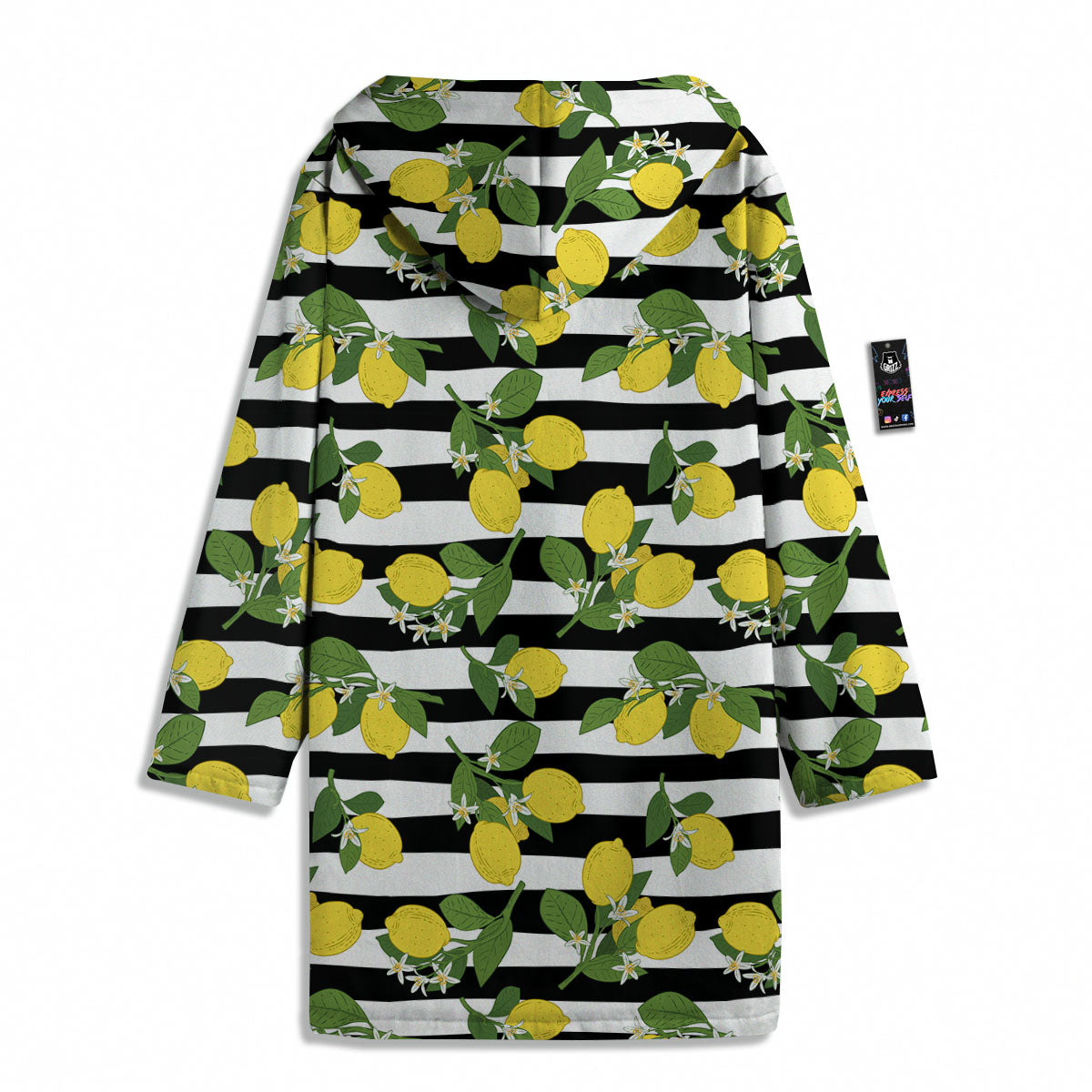 Striped Lemon Print Pattern Men's Windbreaker Jacket-grizzshop