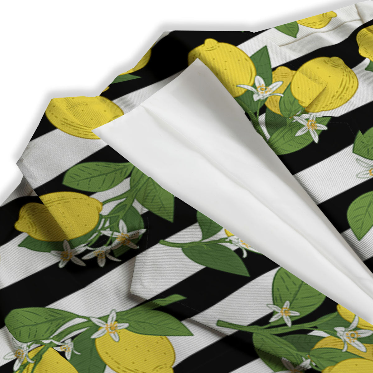 Striped Lemon Print Pattern Women's Blazer-grizzshop