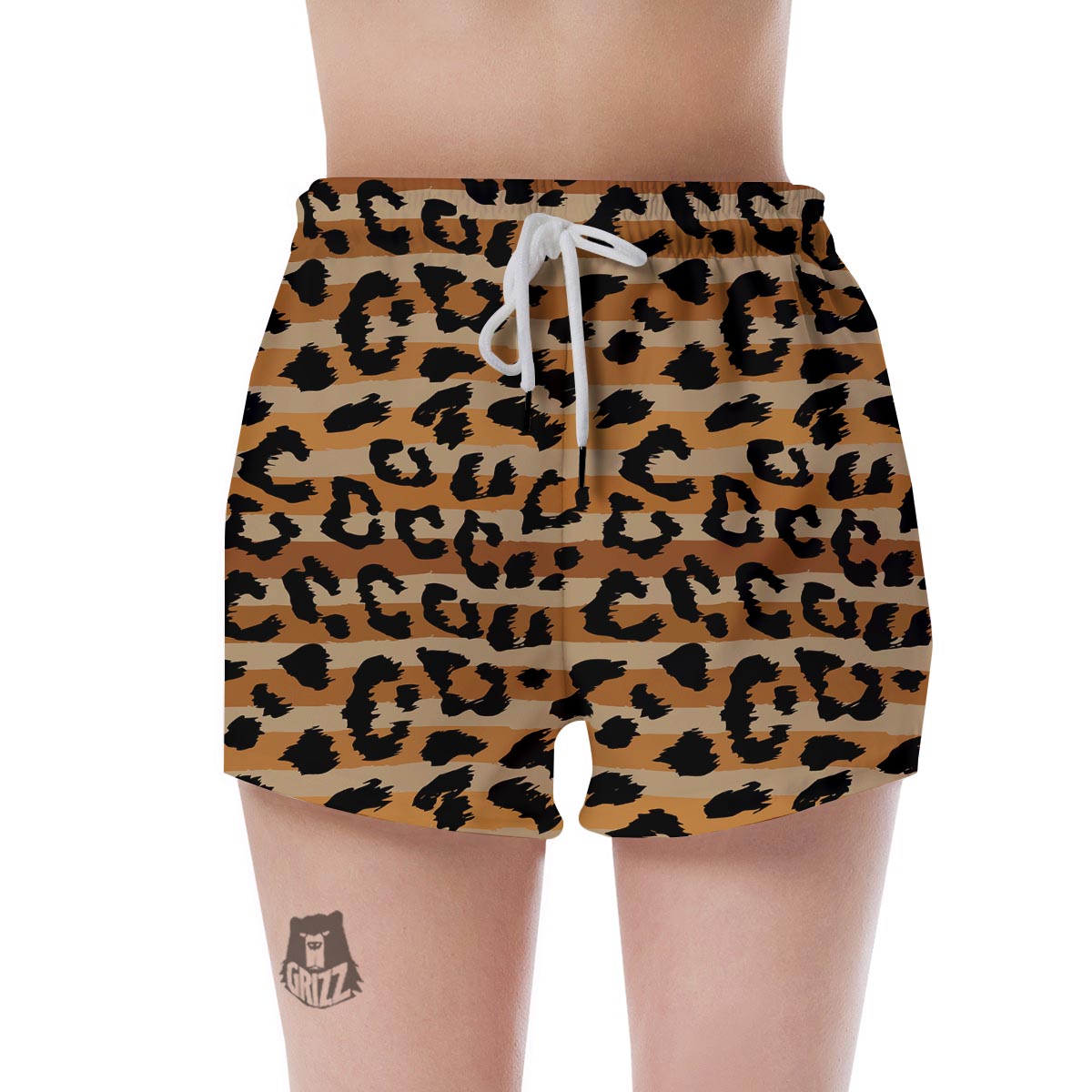 Striped Leopard Women's Shorts-grizzshop