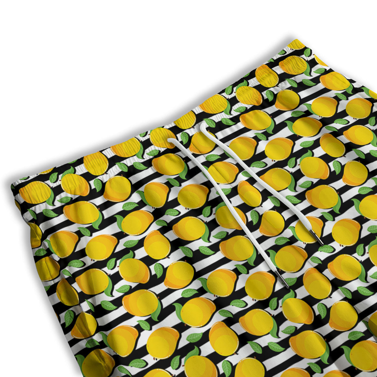 Striped Mango Fruit Print Pattern Men's Athletic Shorts