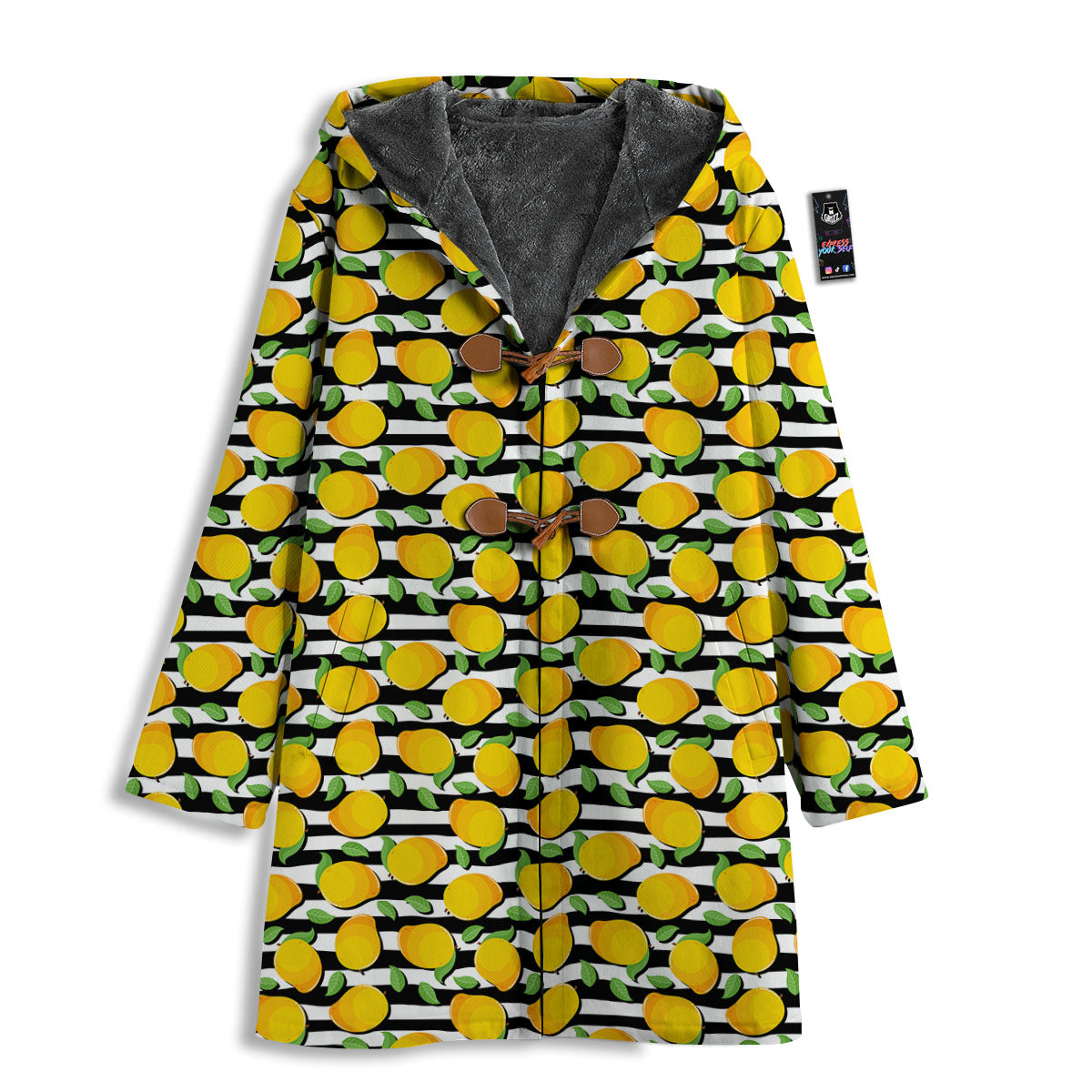 Striped Mango Fruit Print Pattern Men's Windbreaker Jacket-grizzshop